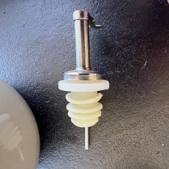 Rachael Ray 2-Piece Ceramic EVOO & Vinegar Bottle Set | Gray | Dispensing Bottle - Picture 6 of 6